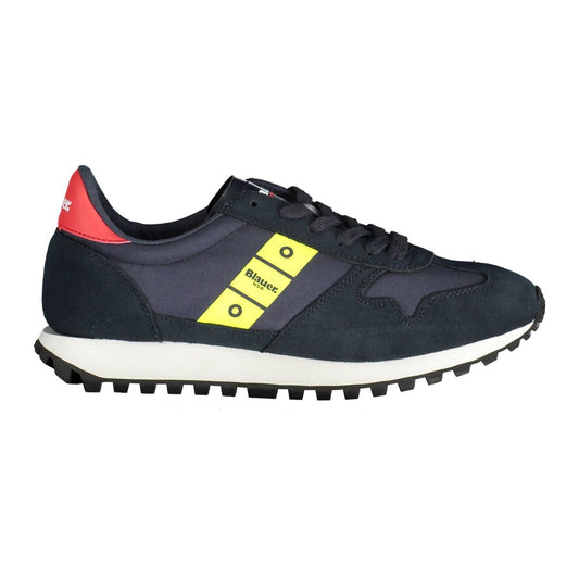 Blauer Sleek Blue Sports Sneakers with Contrasting Accents Blauer