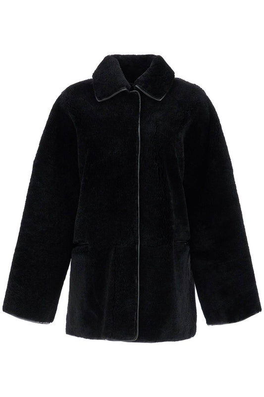 Toteme black lambskin oversized shirt-jacket Jackets Toteme