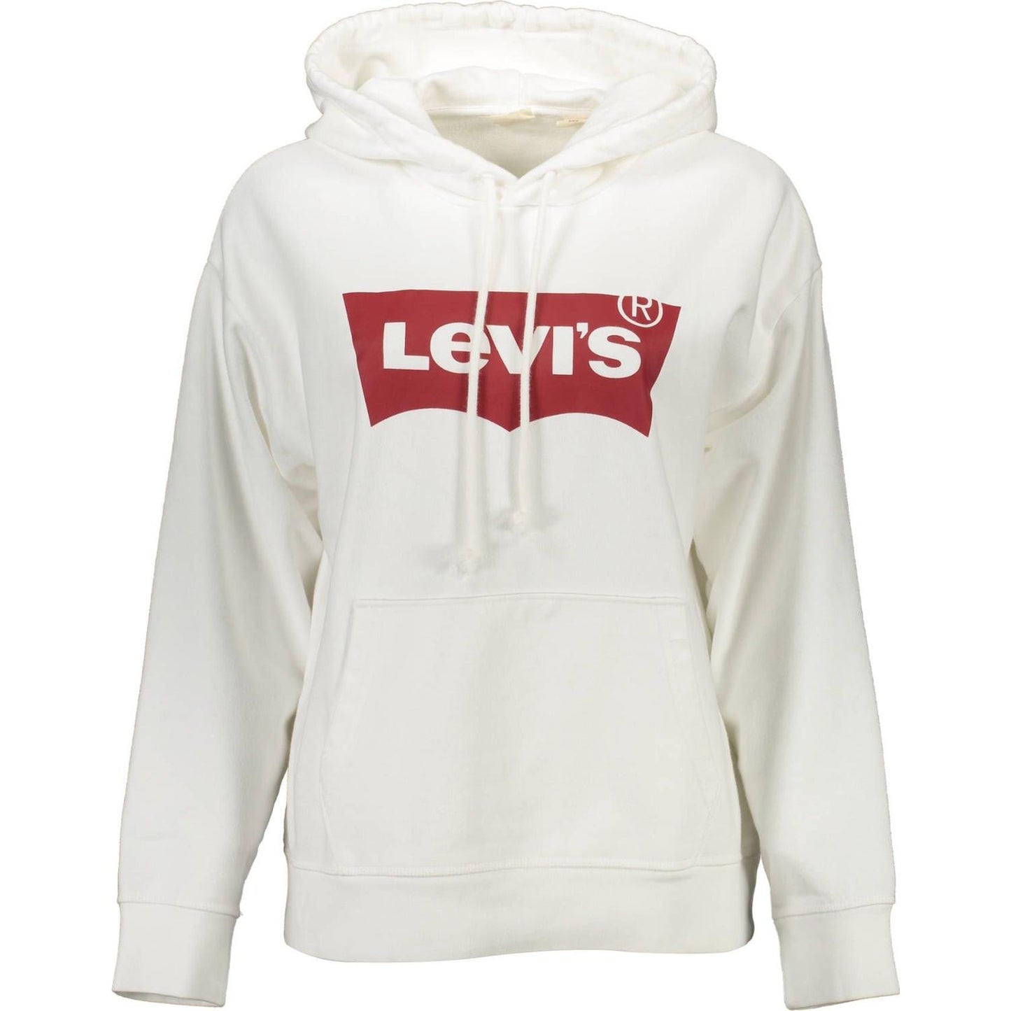 Levi's Chic White Cotton Hooded Sweatshirt With Logo Levi's