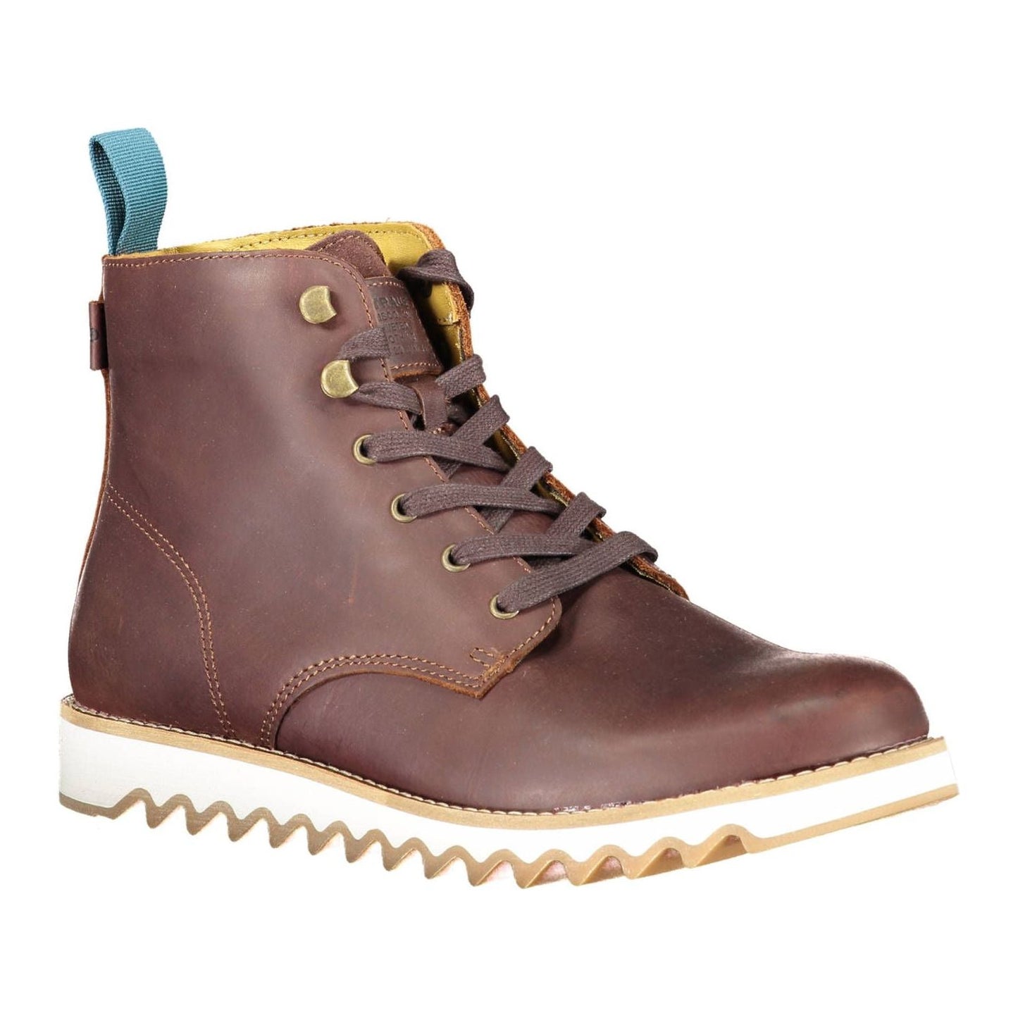 Levi's Elevated Brown Ankle Lace-Up Boots with Contrasting Sole Levi's