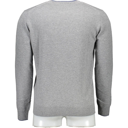 Harmont & Blaine Elegant Gray Sweater with Contrasting Accents Harmont & Blaine