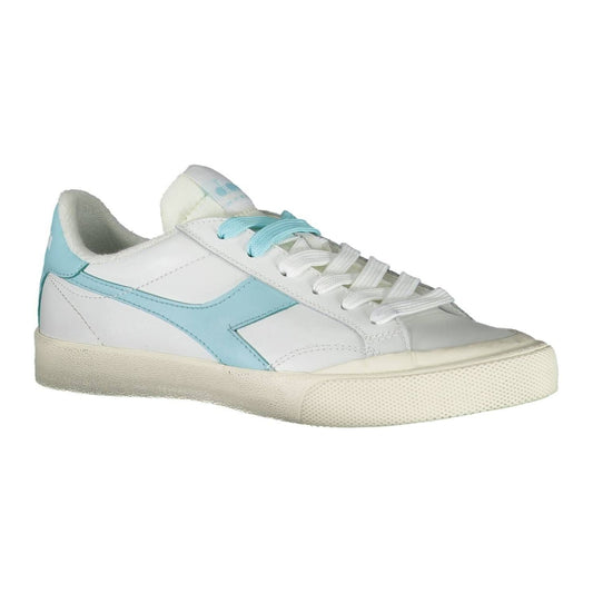 Diadora Chic White Lace-Up Sneakers with Contrasting Details Diadora