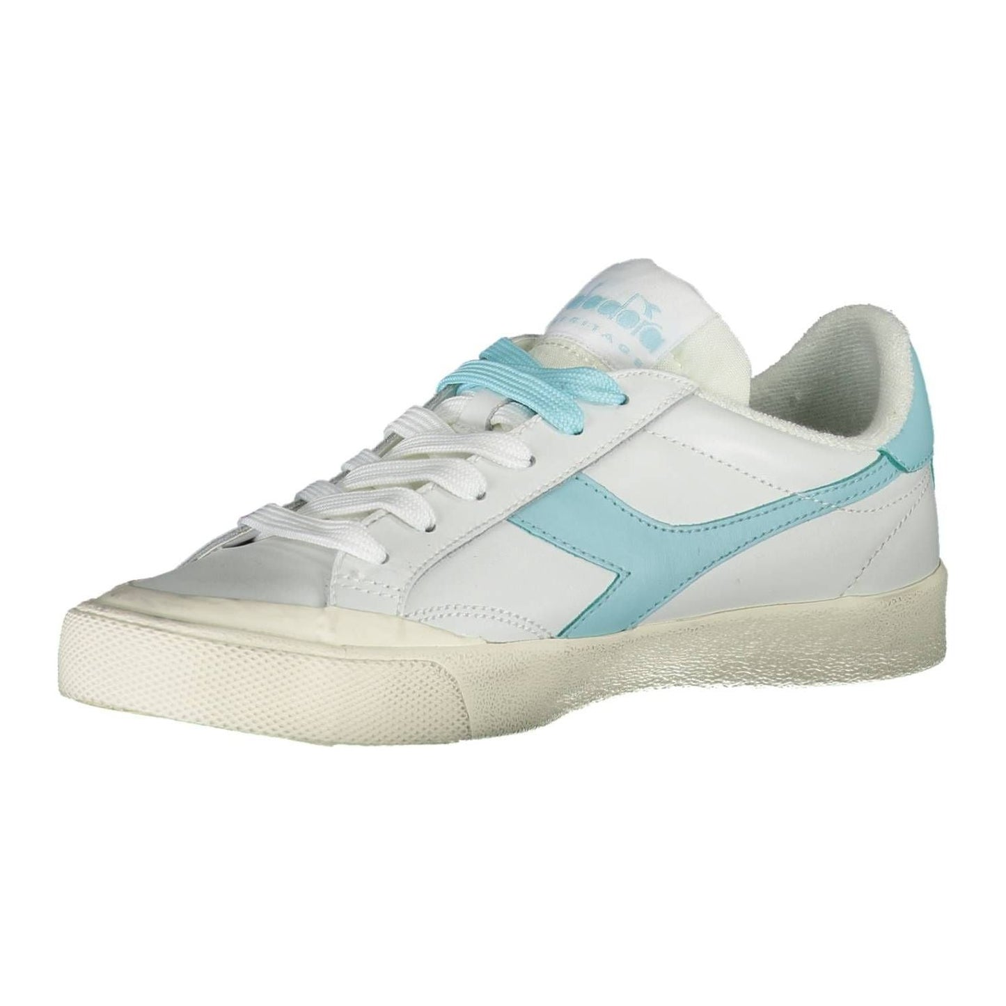 Diadora Chic White Lace-Up Sneakers with Contrasting Details Diadora