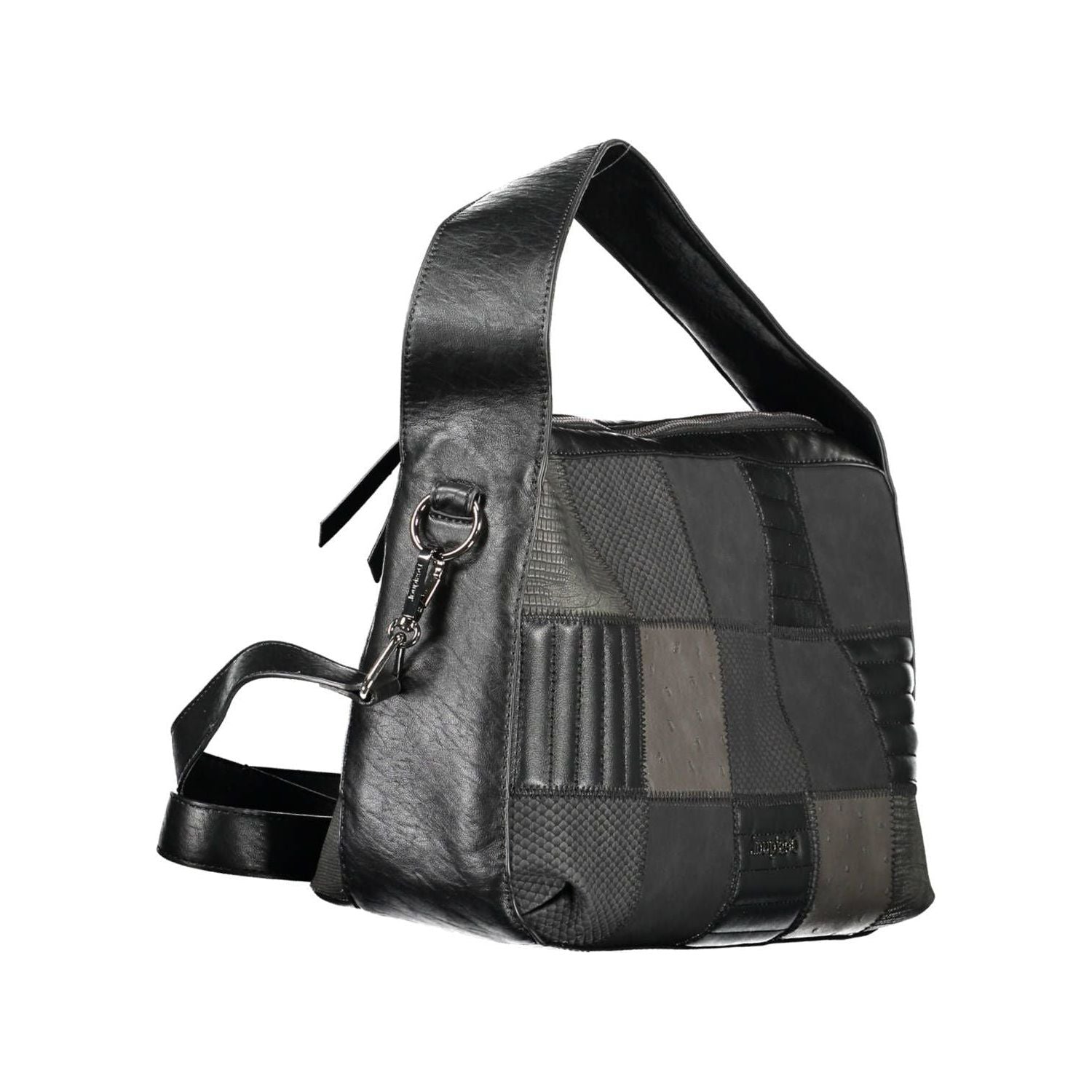 Front view with bag zipped and handles upright.