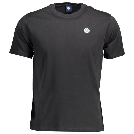 North Sails Sleek Black Round Neck Tee with Logo Accent North Sails