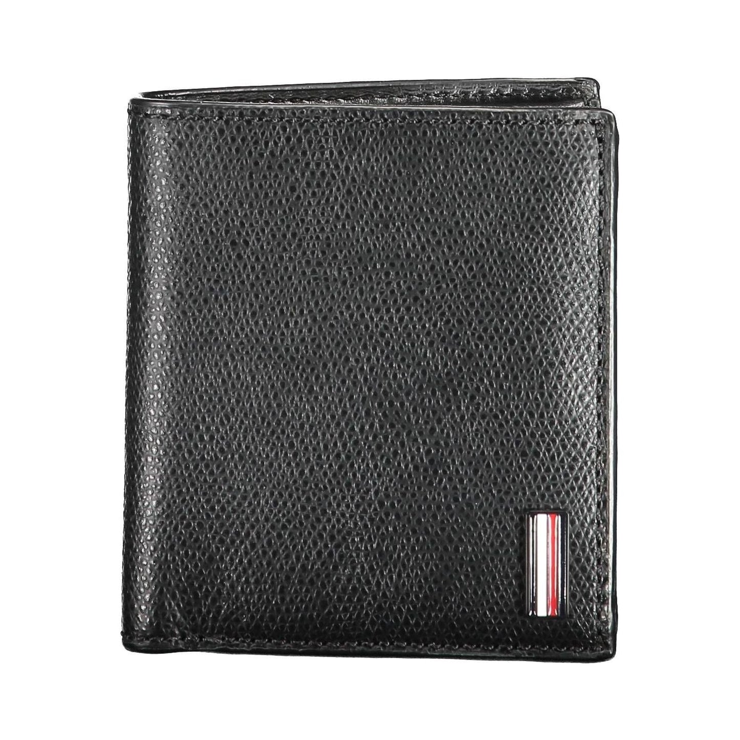 Tommy Hilfiger Elegant Black Leather Bifold Wallet Tommy Hilfiger