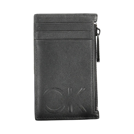 Calvin Klein Sleek Leather Zip Wallet in Timeless Black Calvin Klein