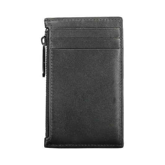 Calvin Klein Sleek Leather Zip Wallet in Timeless Black Calvin Klein