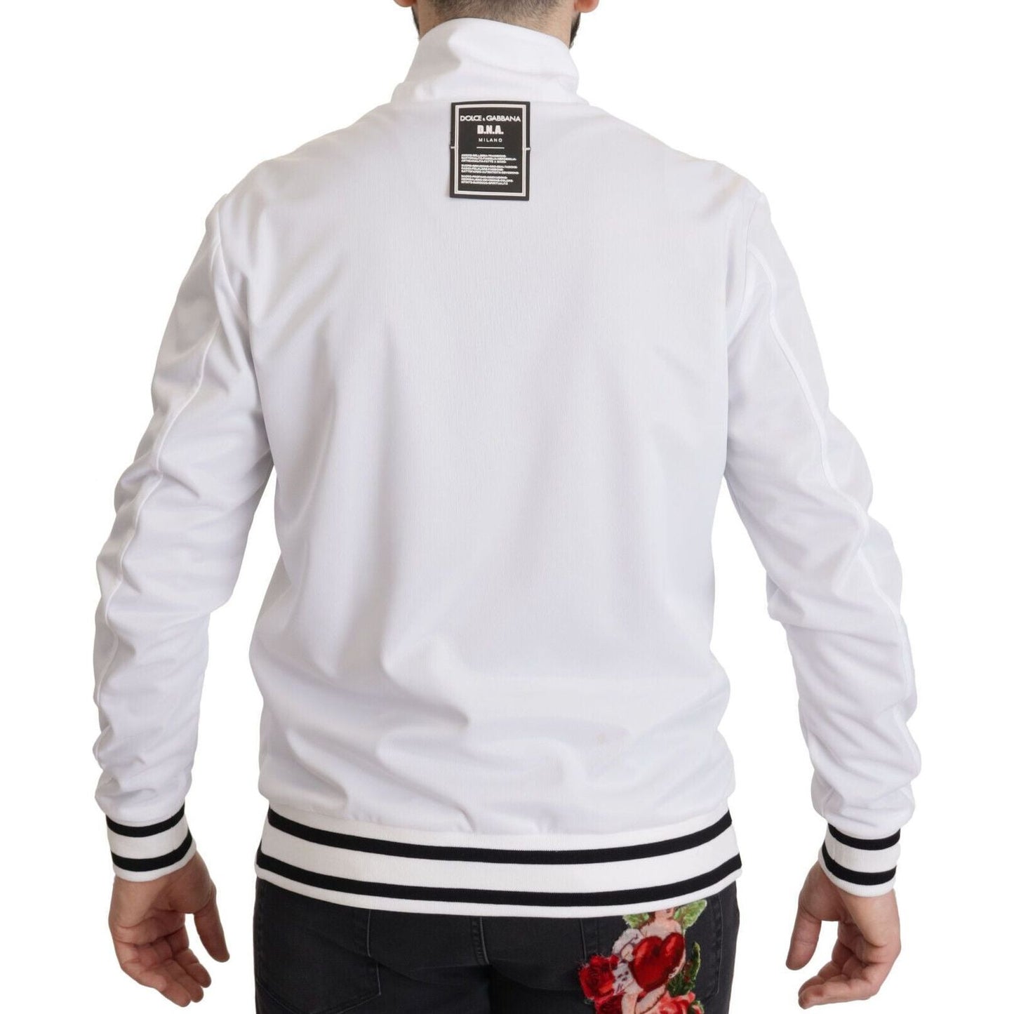 Dolce & Gabbana Sleek White Zip Sweater for Men Dolce & Gabbana