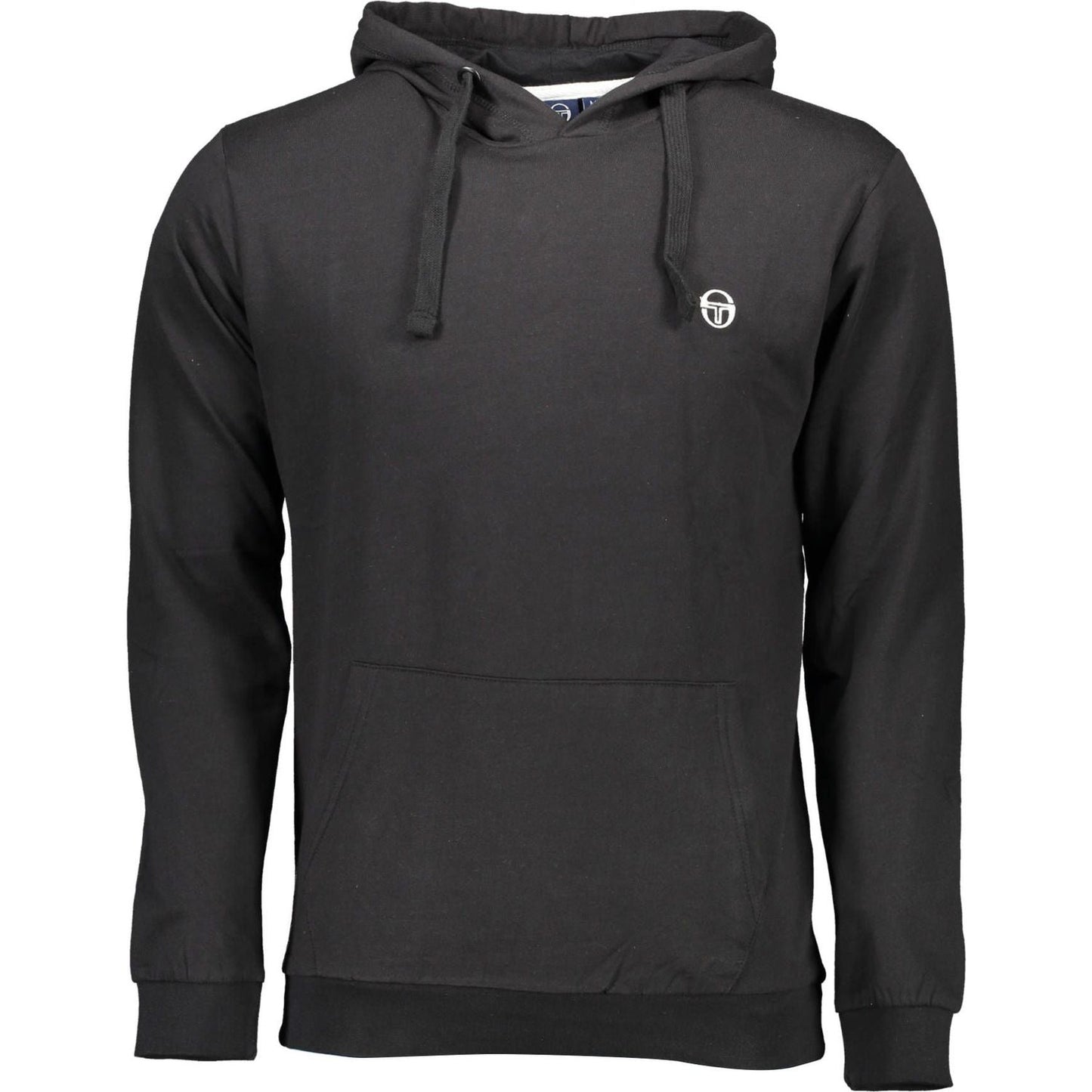 Sergio Tacchini Elegant Black Hooded Sweatshirt with Logo Embroidery Sergio Tacchini