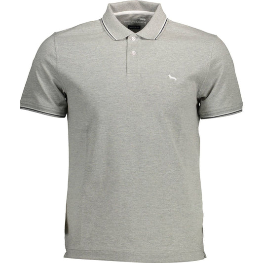 Harmont & Blaine Sleek Gray Contrast Detail Polo Shirt