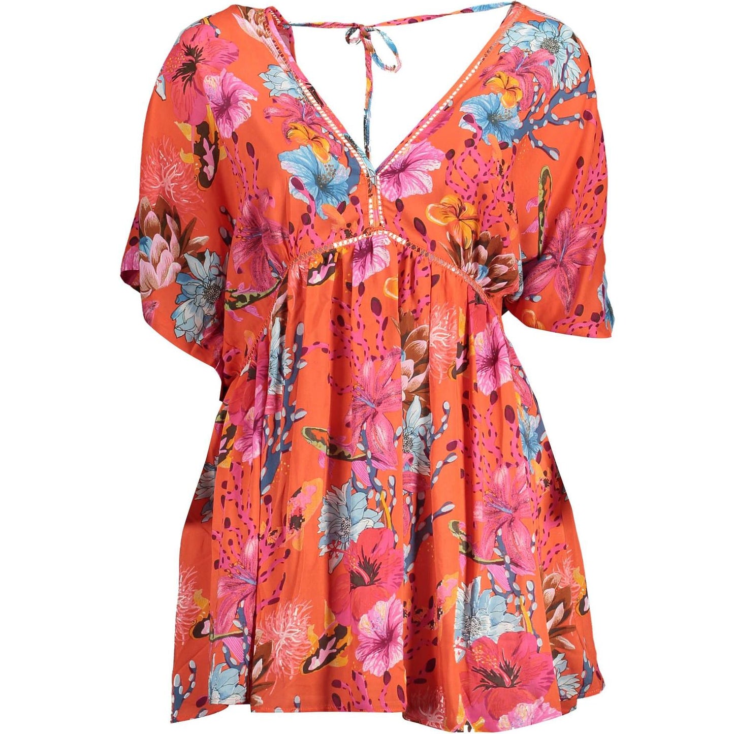 Desigual Vibrant V-Neck Short Sleeve Dress Desigual