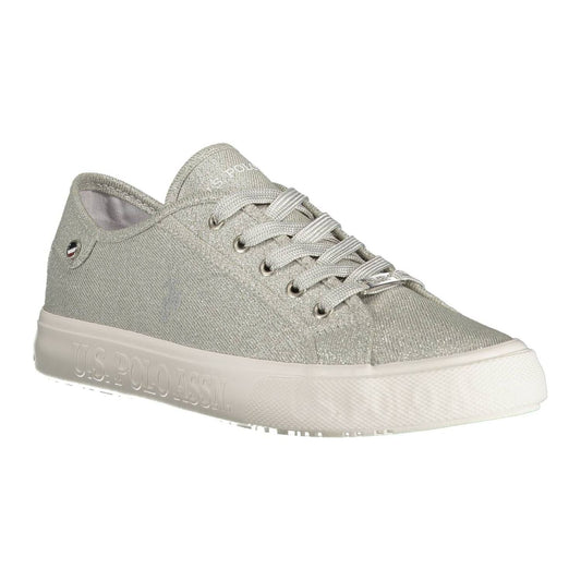 U.S. POLO ASSN. Silver Lace-up Sporty Sneakers for Modern Women U.S. POLO ASSN.