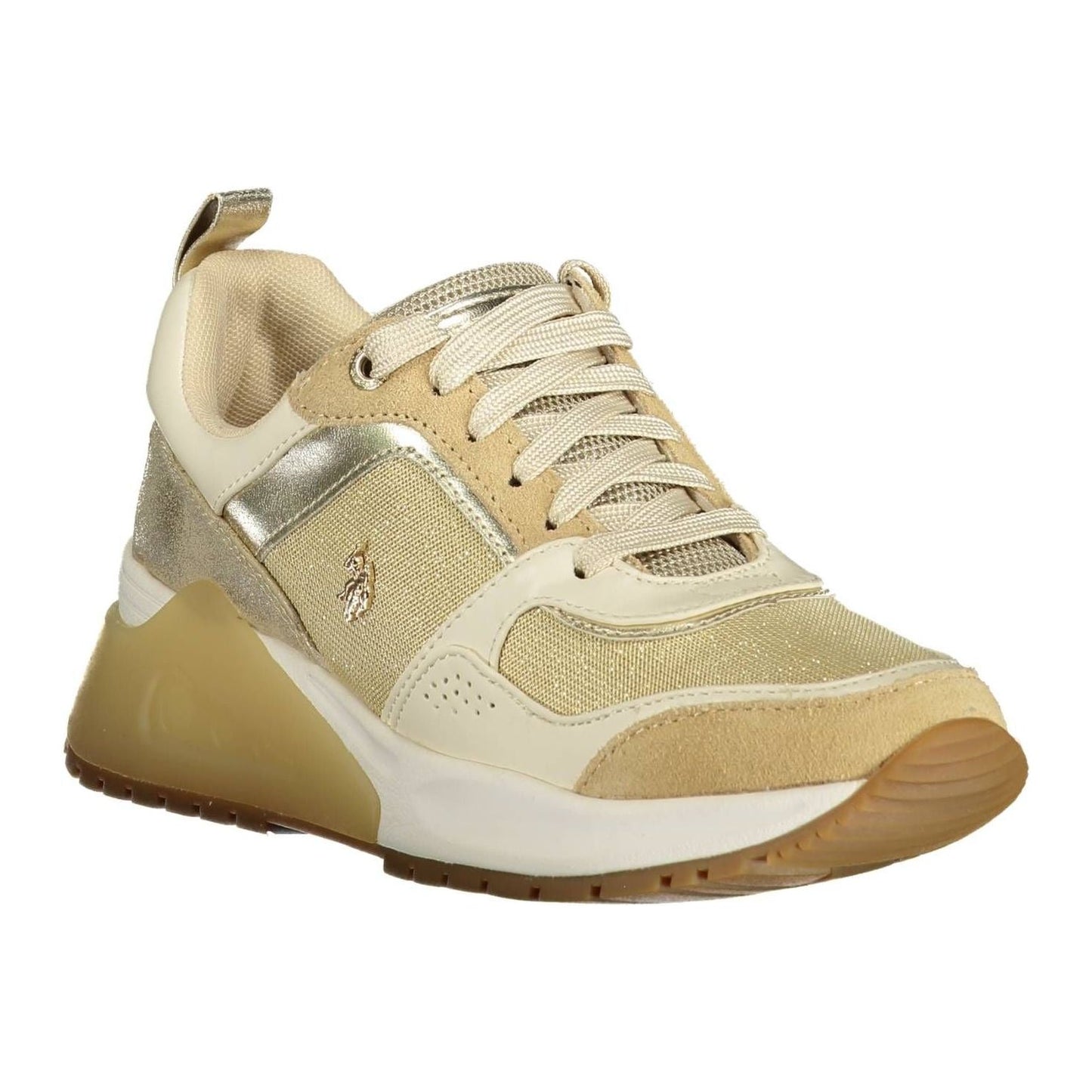 U.S. POLO ASSN. Elegant Gold-Tone Sports Sneakers with Laces U.S. POLO ASSN.