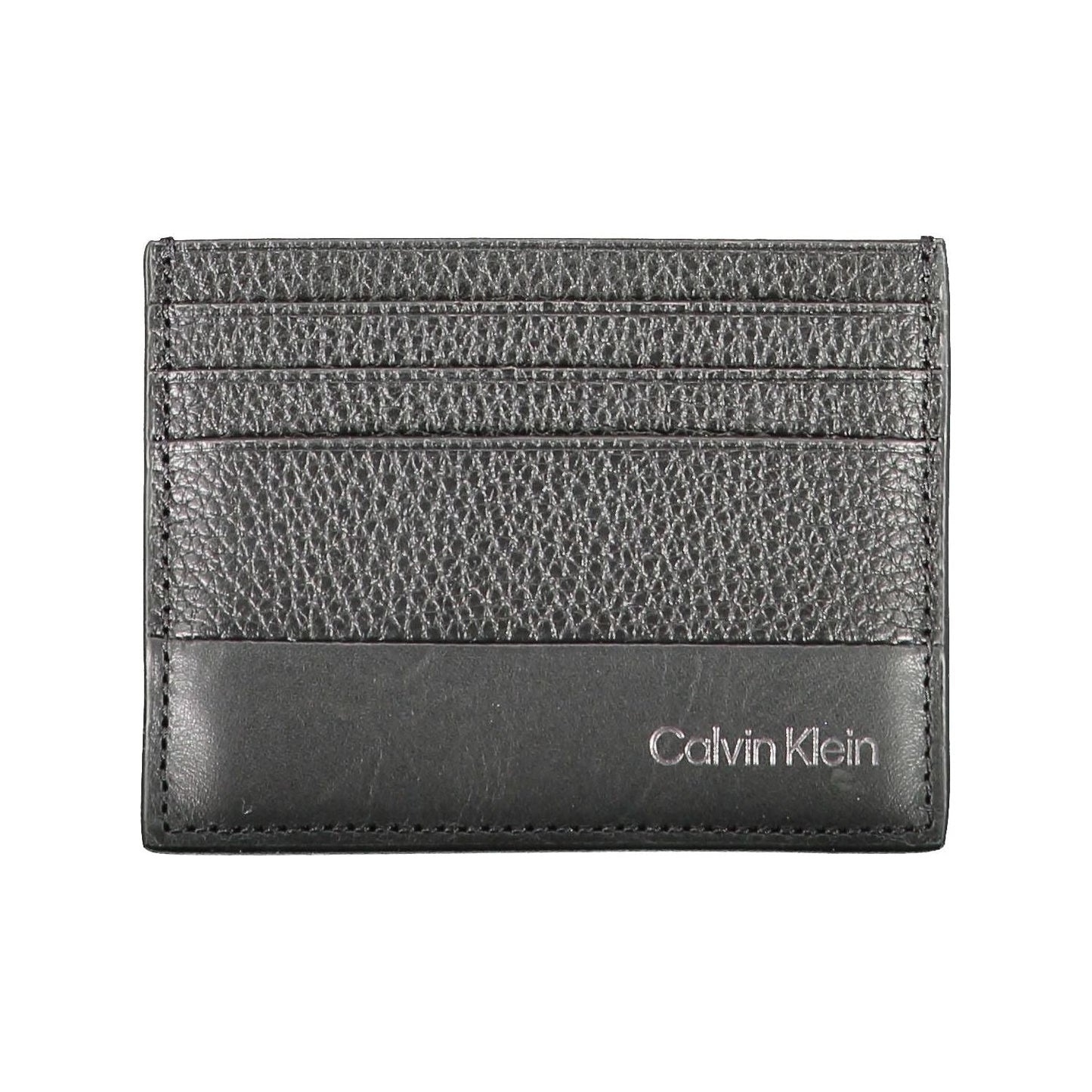 Calvin Klein Sleek Leather Card Holder in Timeless Black Calvin Klein