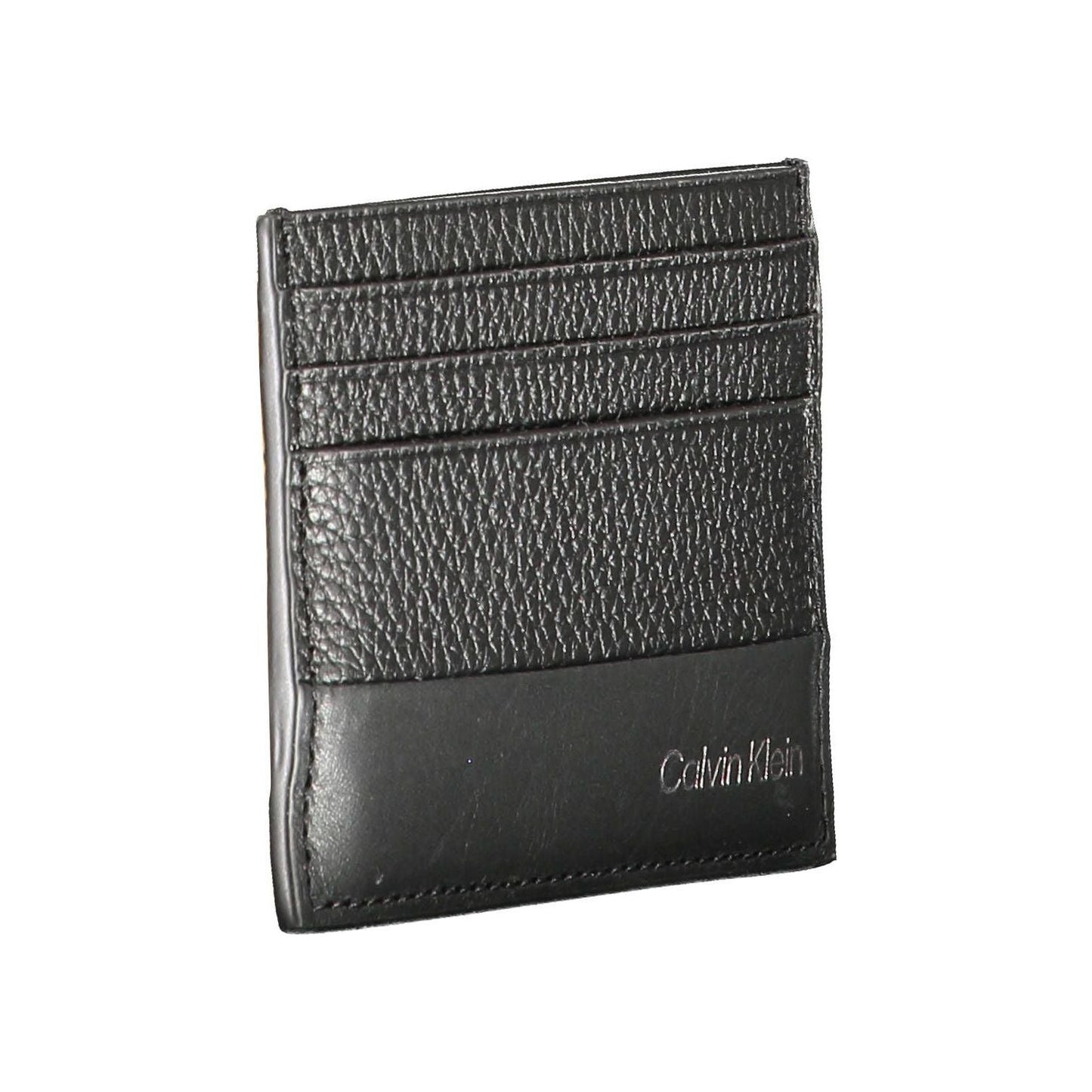 Calvin Klein Sleek Leather Card Holder in Timeless Black Calvin Klein