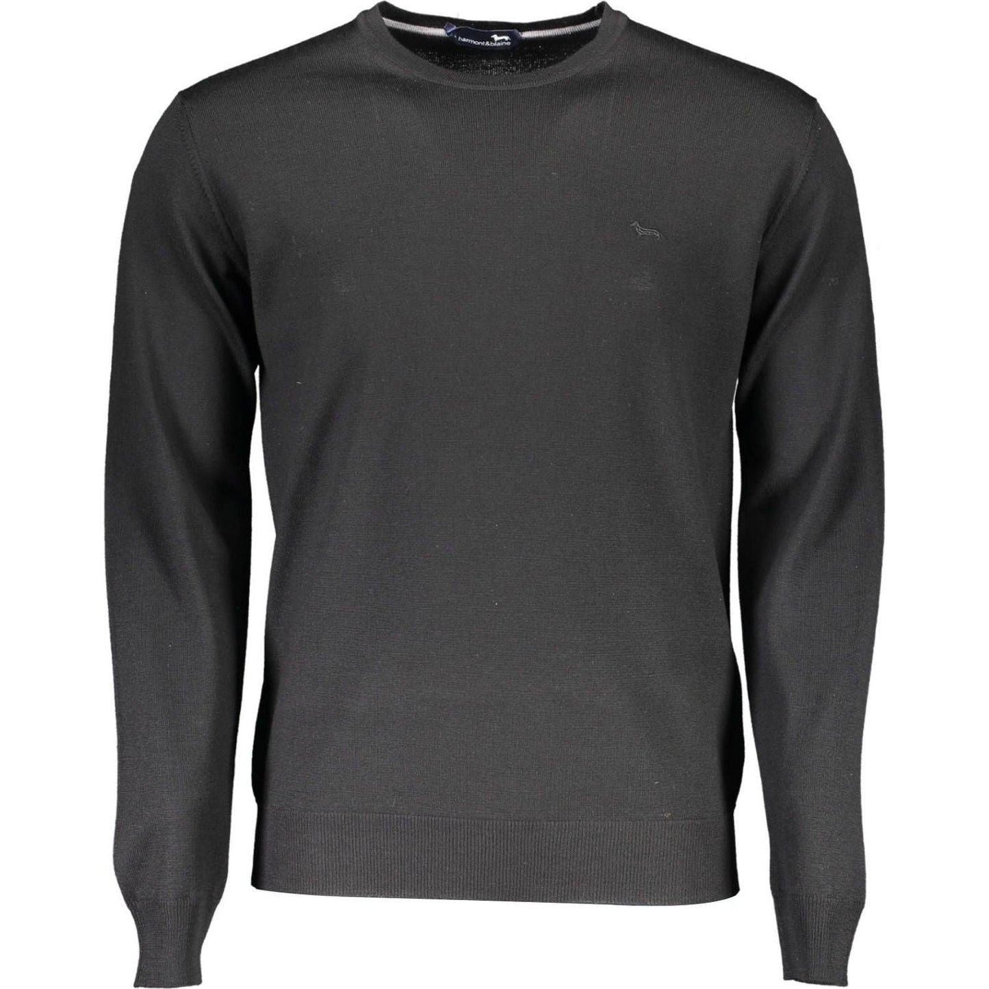 Harmont & Blaine Elegant Crew Neck Wool Sweater in Black Harmont & Blaine