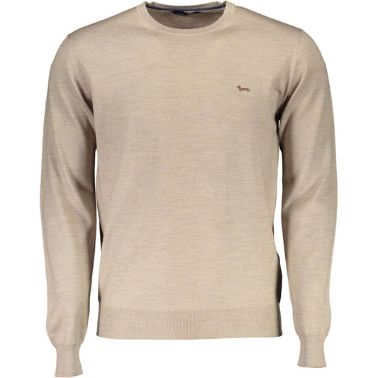 Harmont & Blaine Beige Wool Crew Neck Luxury Sweater Harmont & Blaine