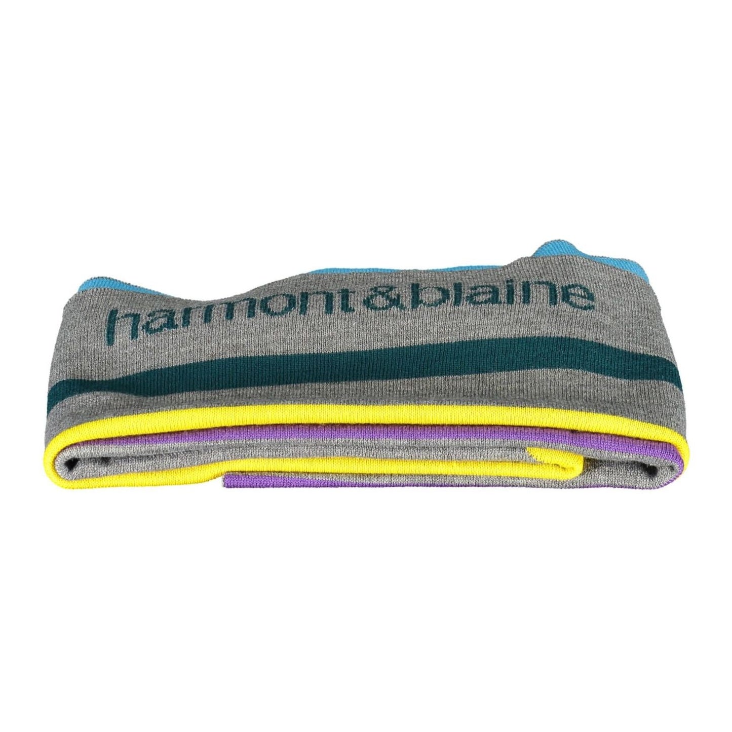 Harmont & Blaine Classy Gray Wool-Blend Scarf with Embroidery Harmont & Blaine