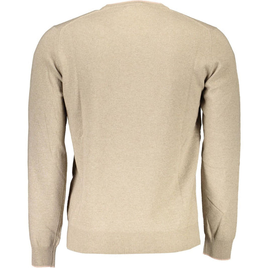 Harmont & Blaine Elegant Beige Crew Neck Sweater with Embroidery Harmont & Blaine