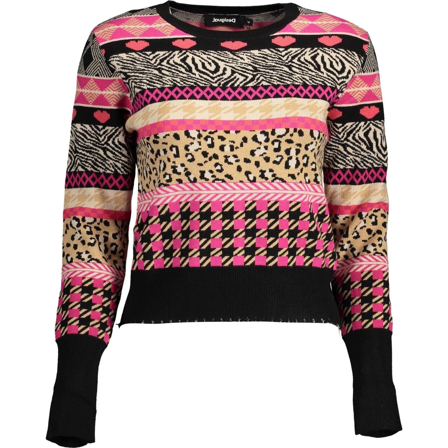 Desigual Elegant Long-Sleeved Round Neck Sweater Desigual