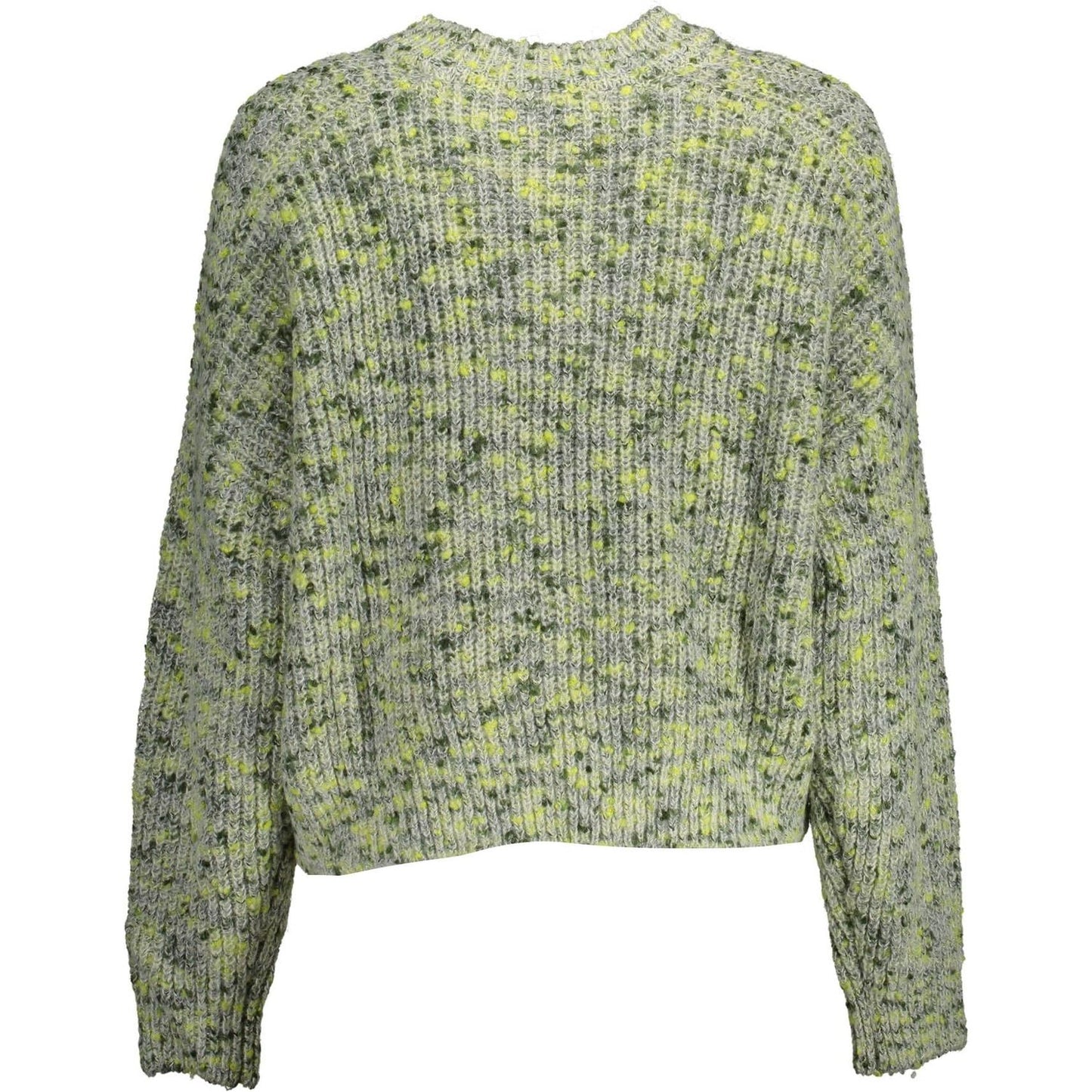 Desigual Green Embroidered Sweater with Contrasting Accents Desigual