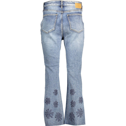 Desigual Chic Embroidered Faded Jeans with Contrasting Accents Desigual