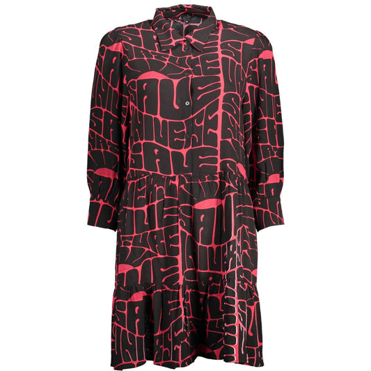 Desigual Elegant Viscose Long-Sleeve Dress with Italian Collar Desigual