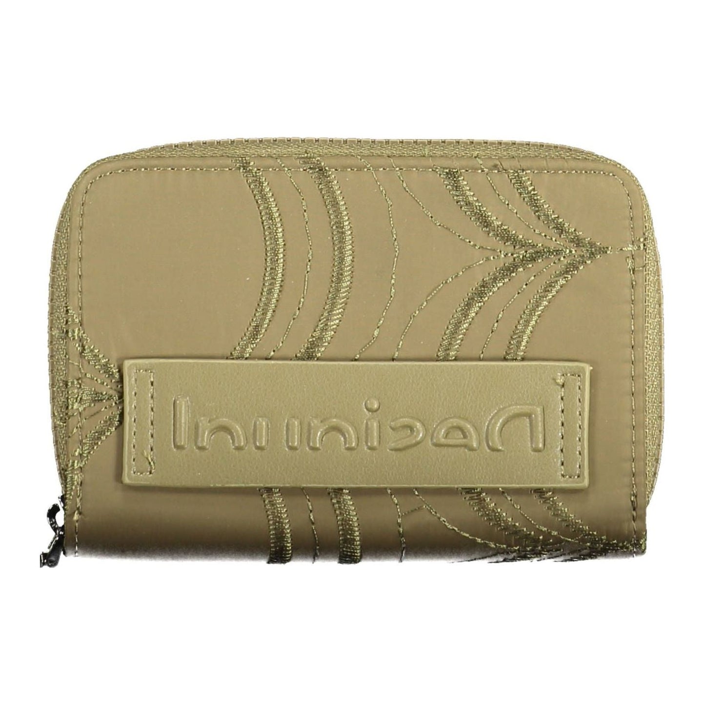 Desigual Elegant Green Zip Wallet with Contrasting Details Desigual