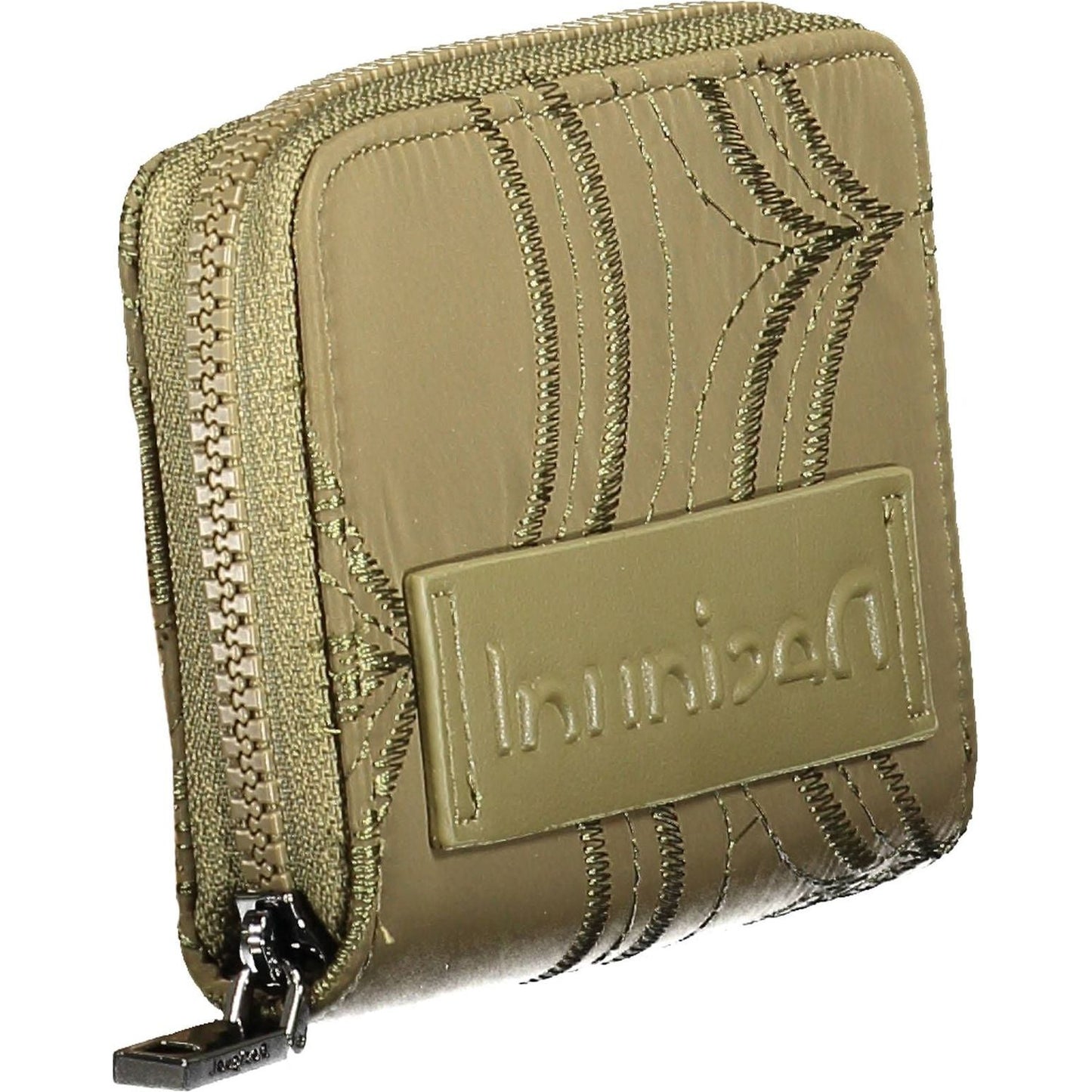 Desigual Elegant Green Zip Wallet with Contrasting Details Desigual