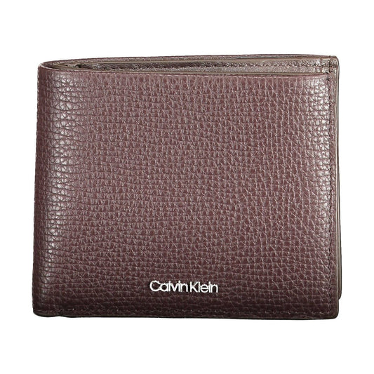 Calvin Klein Elegant Brown Leather Wallet with Coin Purse Calvin Klein