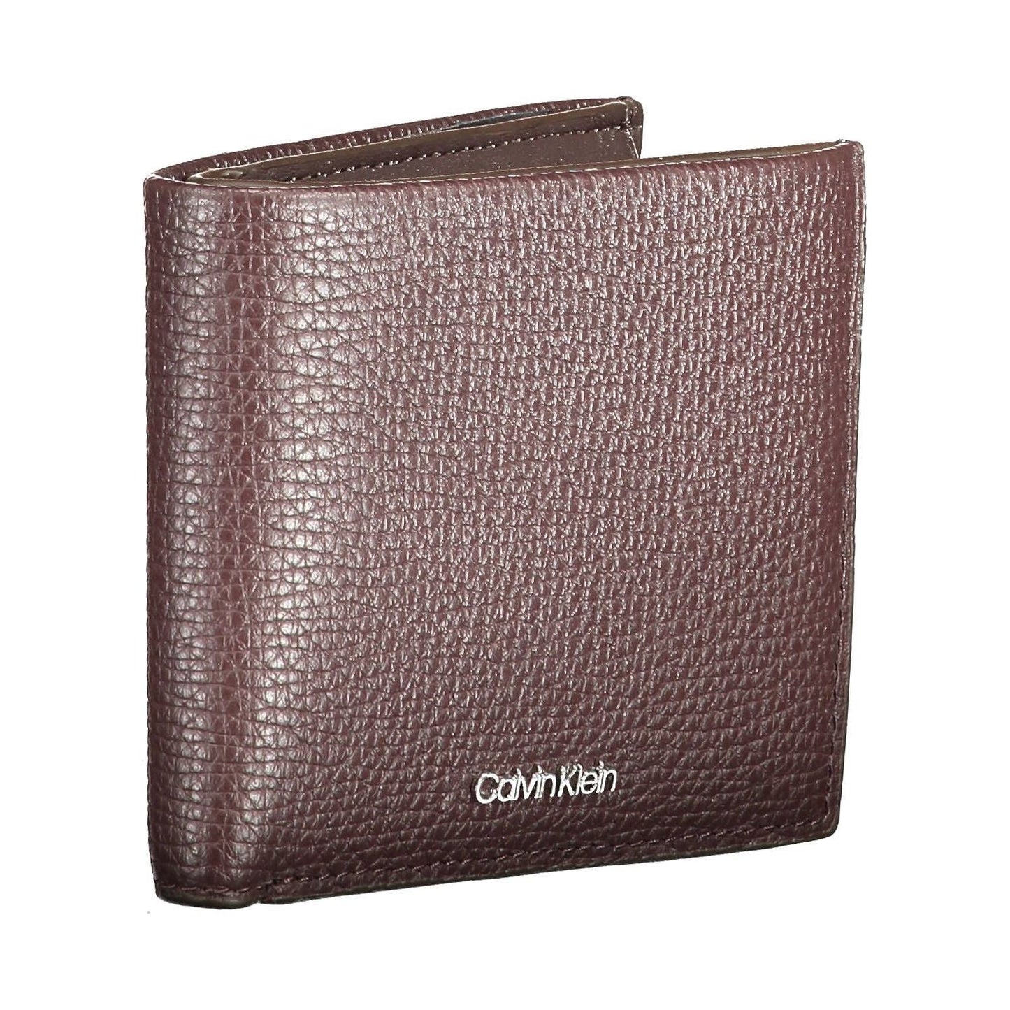 Calvin Klein Elegant Brown Leather Wallet with Coin Purse Calvin Klein