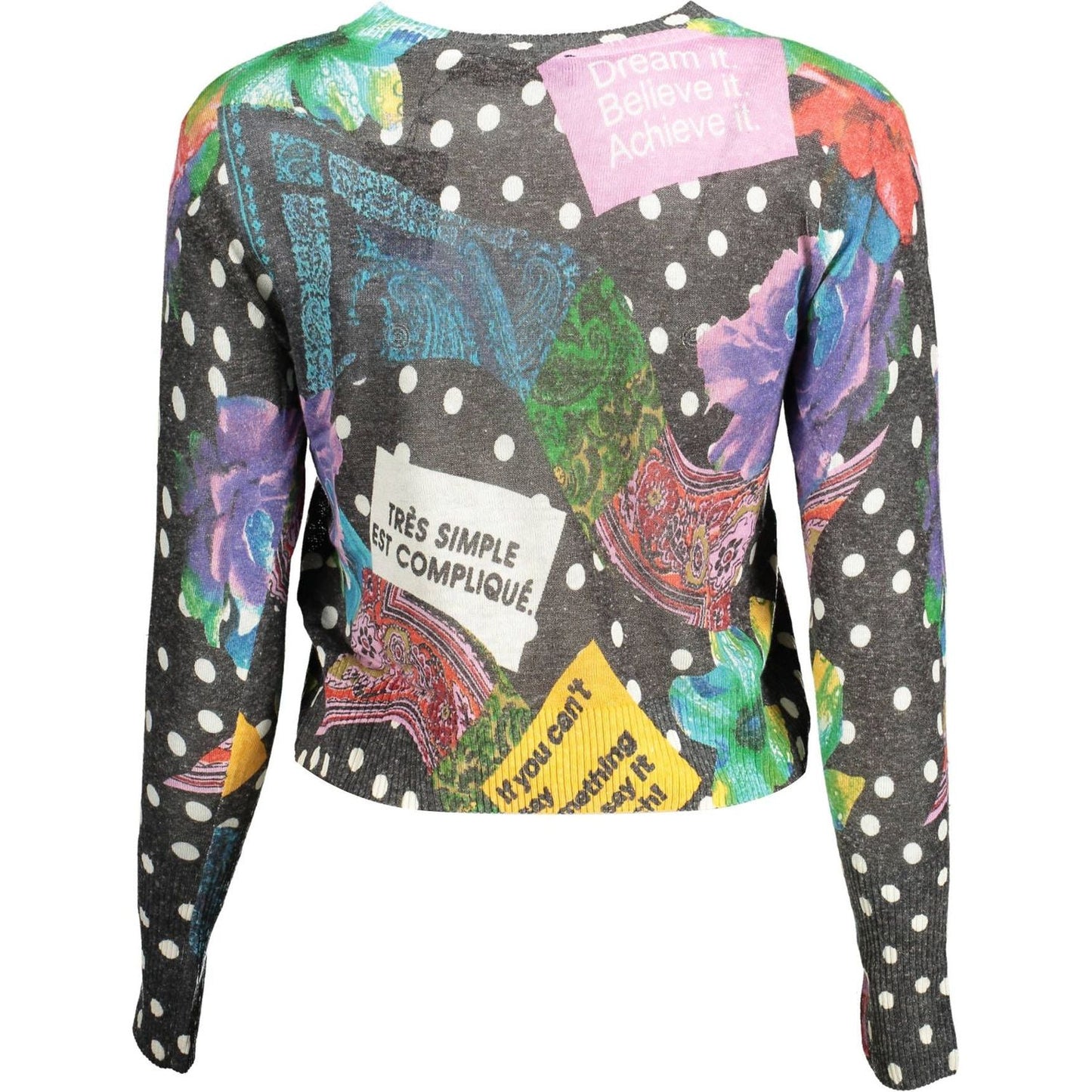 Desigual Chic Long-Sleeved Contrasting Sweater Desigual