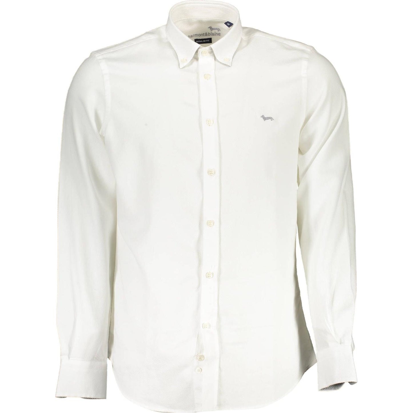 Harmont & Blaine Elegant White Cotton Shirt with Contrasting Cuffs Harmont & Blaine