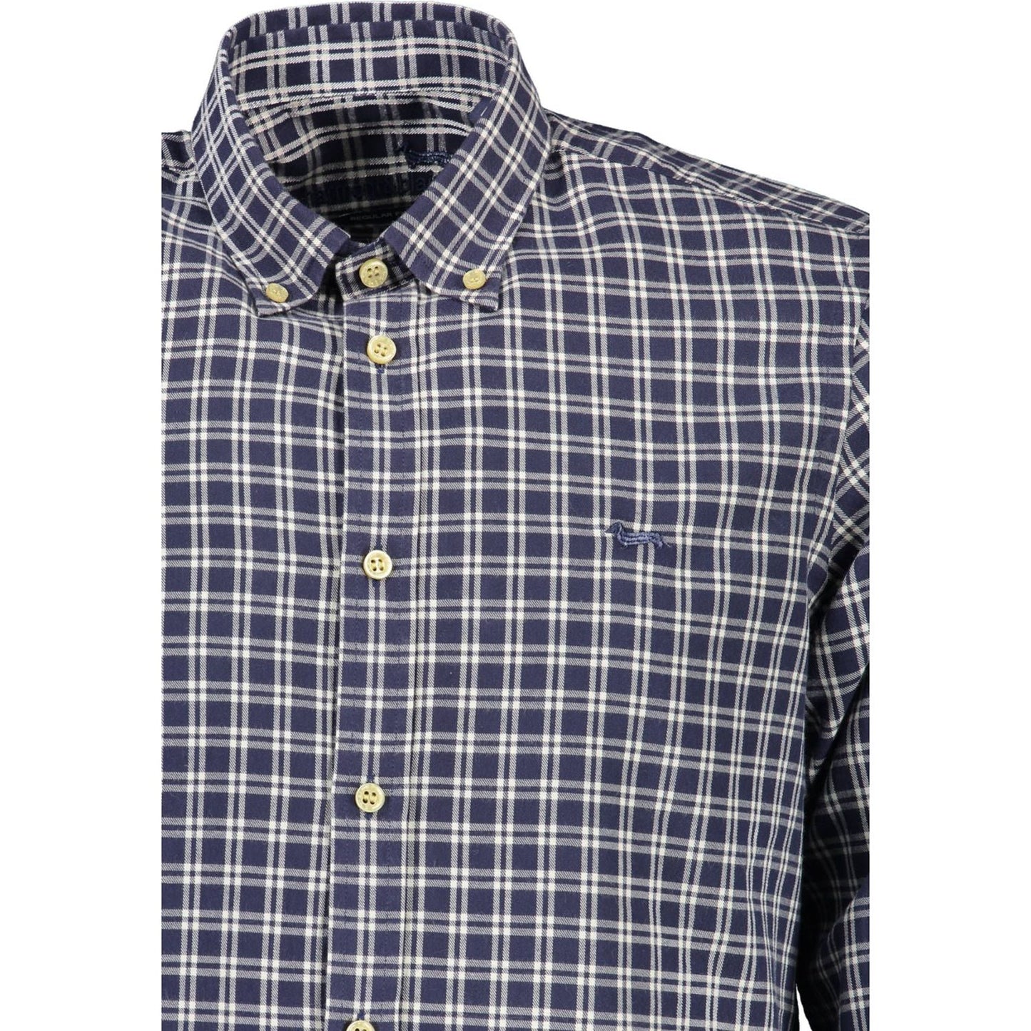 Harmont & Blaine Elegant Blue Cotton Shirt with Contrasting Cuffs Harmont & Blaine