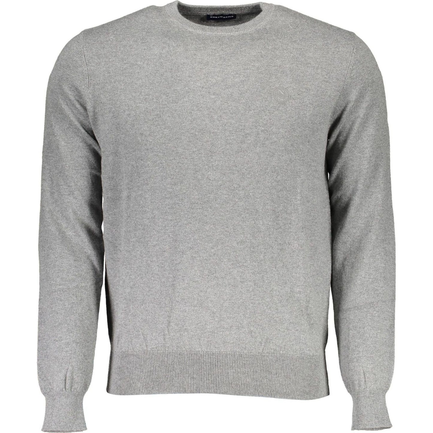 North Sails Eco-Conscious Gray Knit Sweater With Logo Detail North Sails