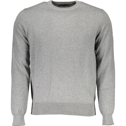 North Sails Eco-Conscious Gray Knit Sweater With Logo Detail North Sails