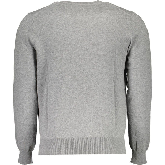 North Sails Eco-Conscious Gray Knit Sweater With Logo Detail North Sails