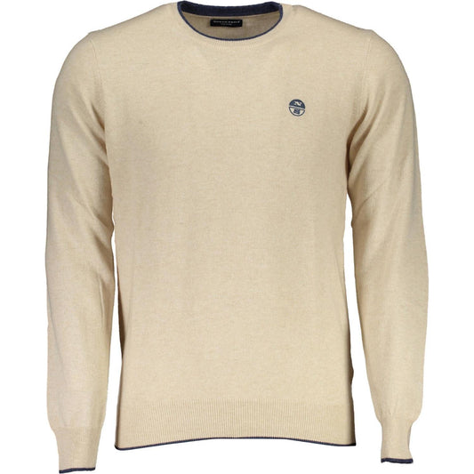 North Sails Beige Embroidered Crewneck Sweater North Sails