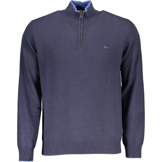 Harmont & Blaine Elegant Blue Half-Zip Turtleneck Sweater Harmont & Blaine