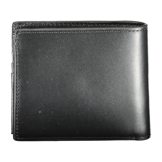 Tommy Hilfiger Elegant Black Leather Dual-Compartment Men's Wallet Tommy Hilfiger