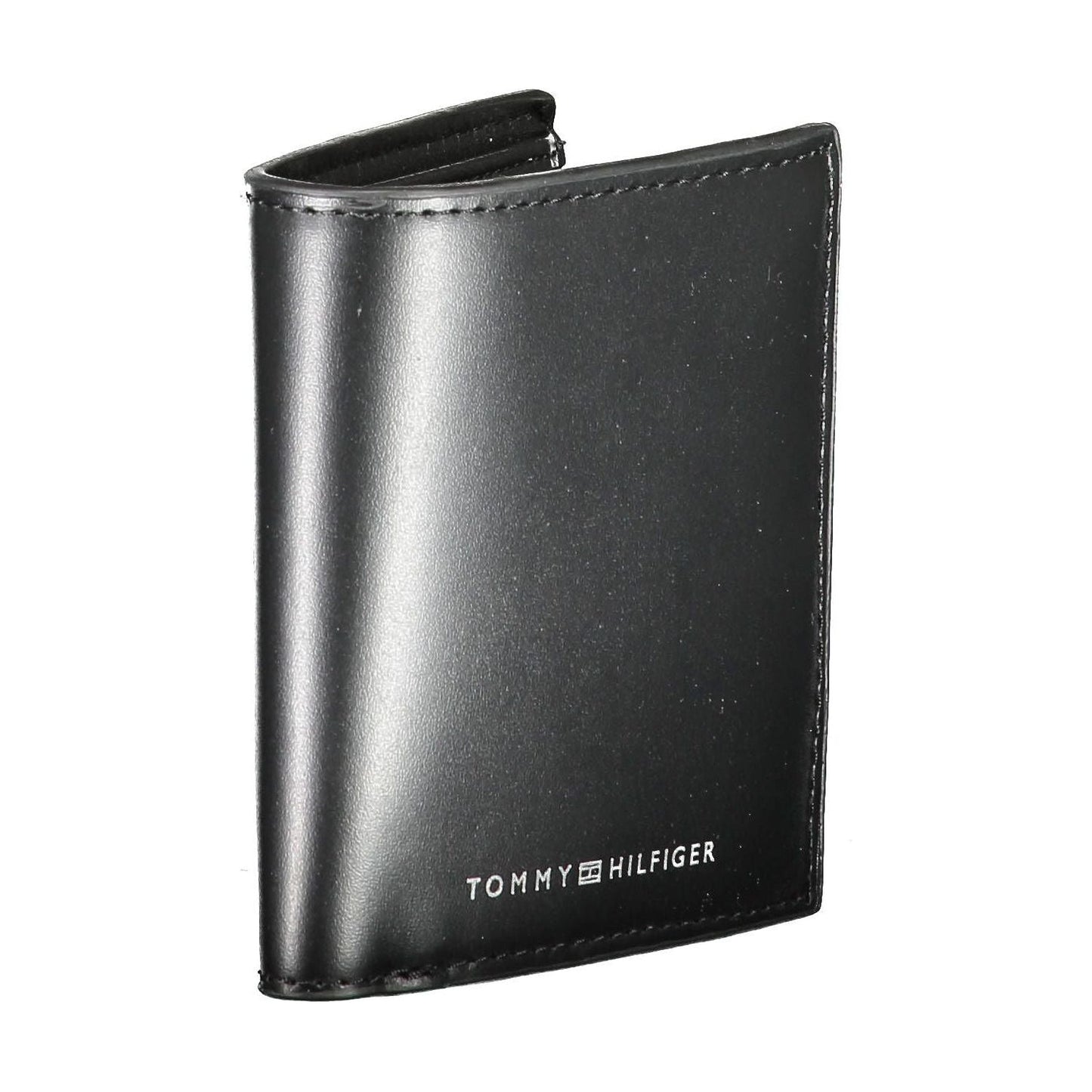 Tommy Hilfiger Sleek Black Leather Wallet with Coin Purse Tommy Hilfiger