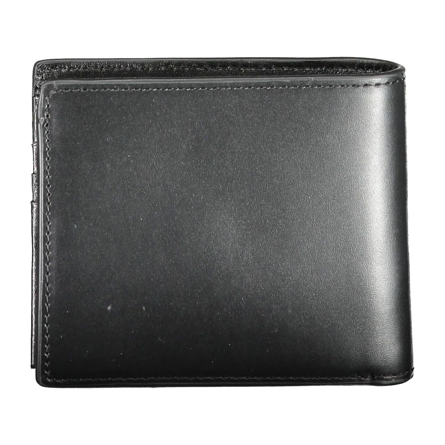 Tommy Hilfiger Sleek Black Leather Wallet with Contrasting Detail Tommy Hilfiger