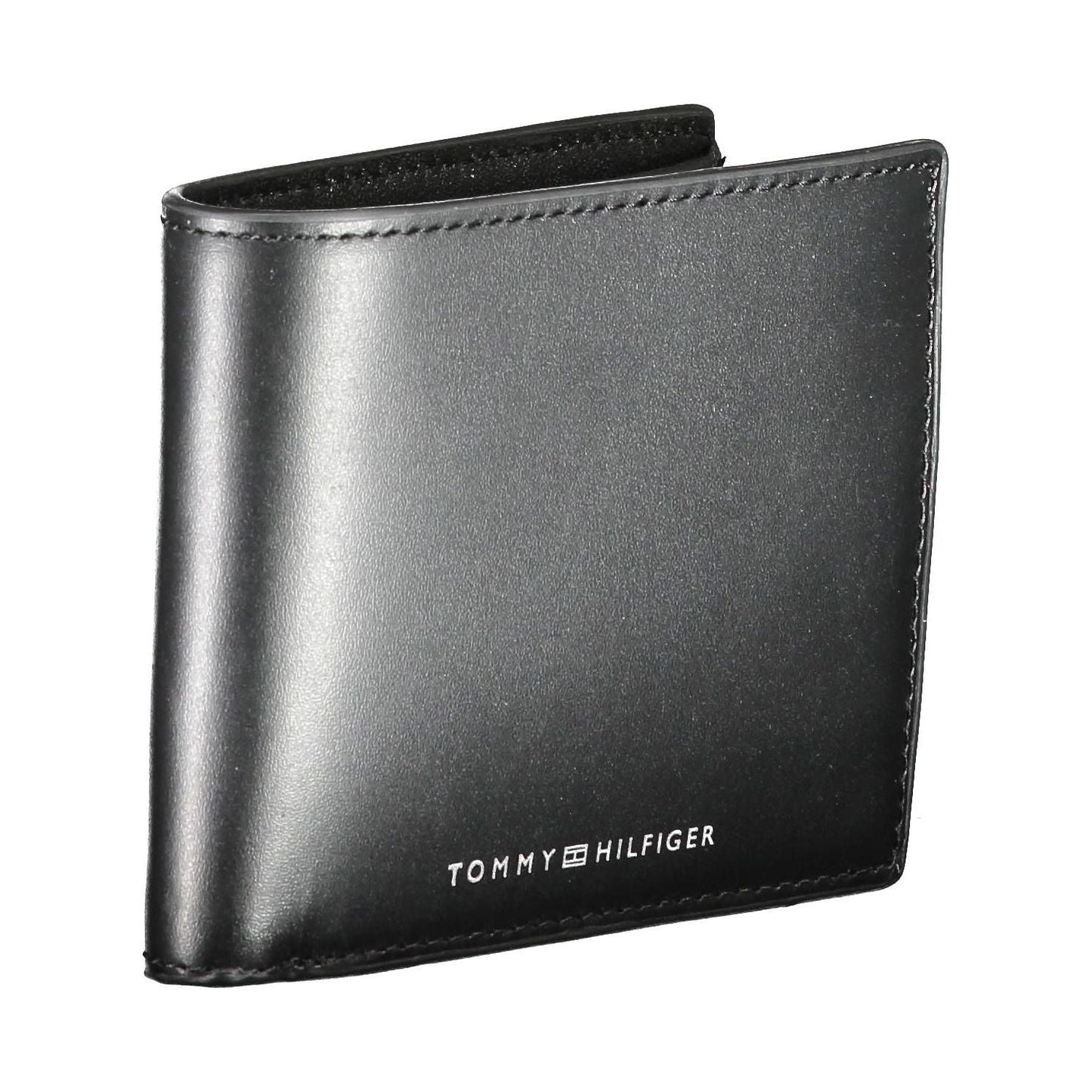 Tommy Hilfiger Sleek Black Leather Wallet with Contrasting Detail Tommy Hilfiger