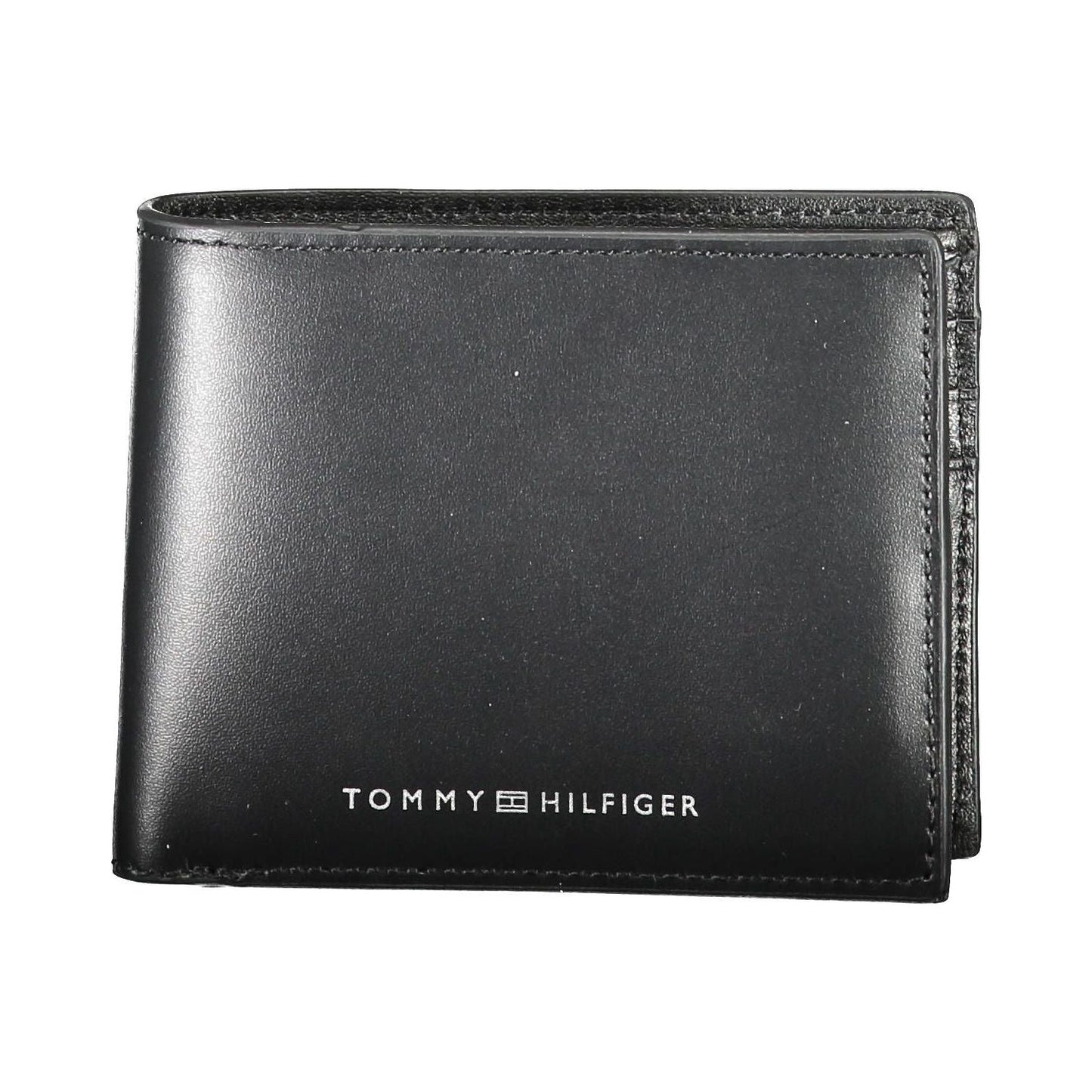 Tommy Hilfiger Sleek Black Leather Bi-Fold Wallet Tommy Hilfiger