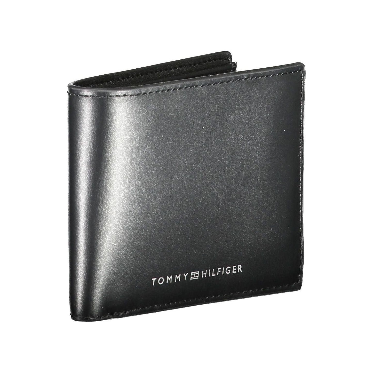 Tommy Hilfiger Sleek Black Leather Bi-Fold Wallet Tommy Hilfiger