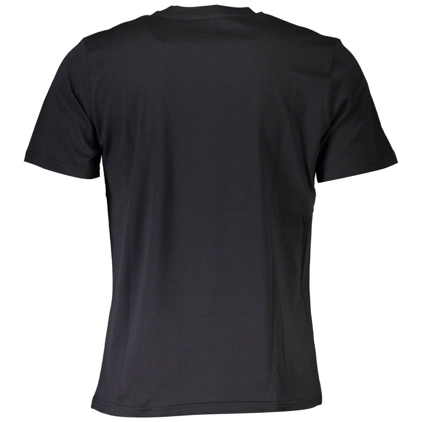 North Sails Elegant Black Cotton Tee with Logo Applique North Sails