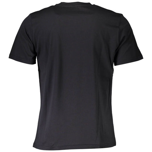 North Sails Elegant Black Cotton Tee with Logo Applique North Sails