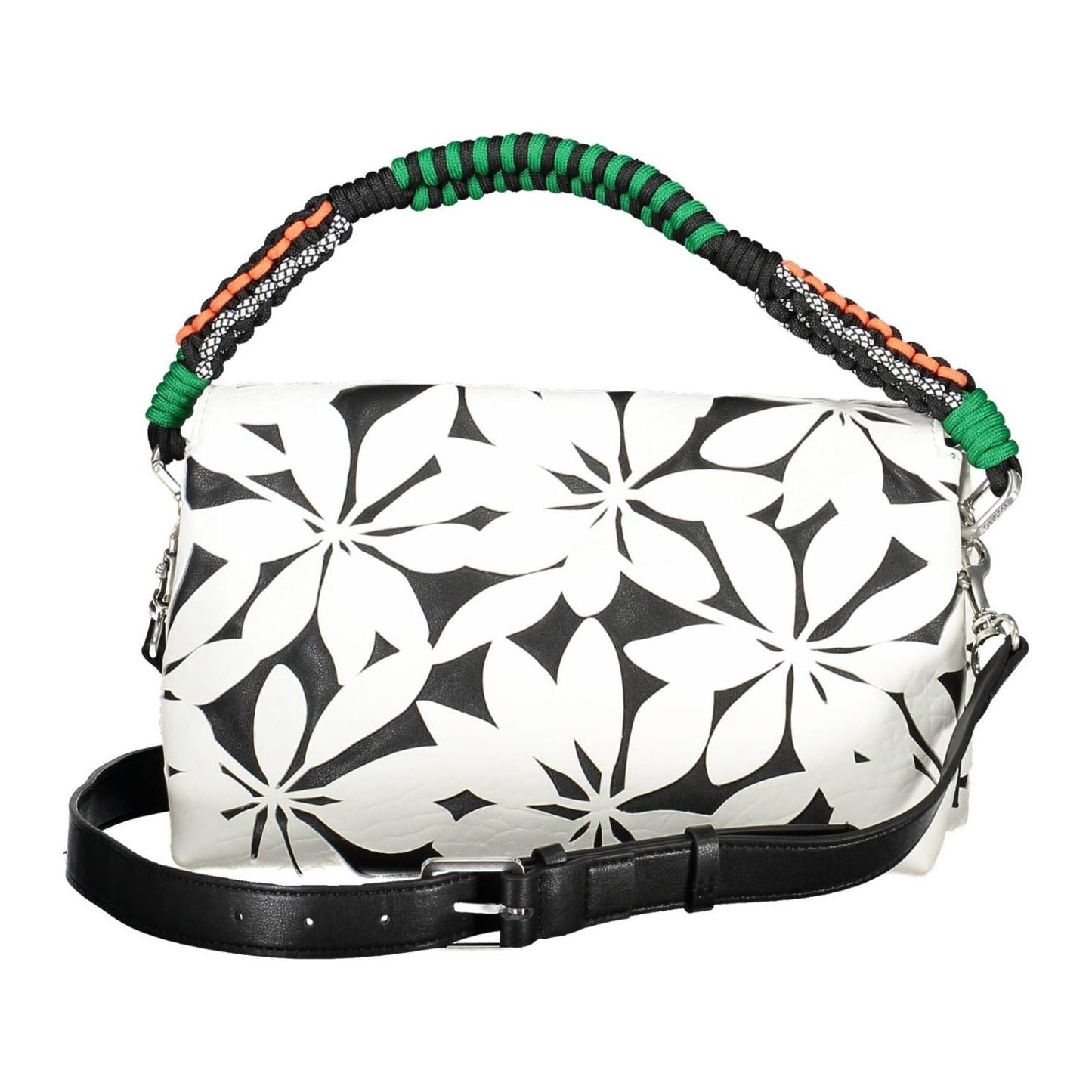 Desigual Chic White Contrasting Detail Shoulder Bag Desigual