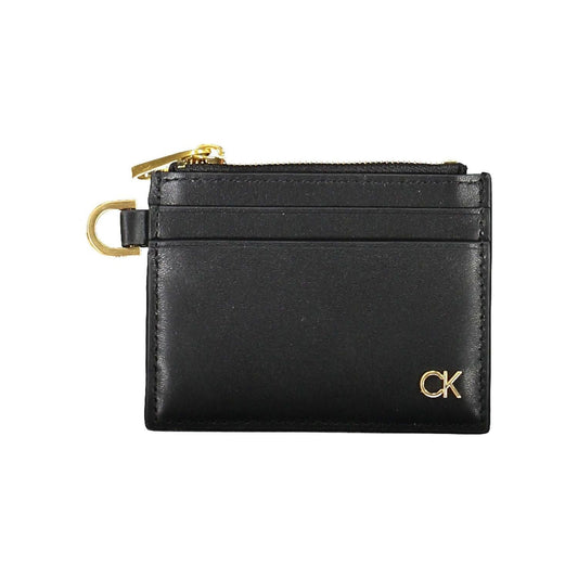 Calvin Klein Sleek Leather Card Holder with Contrast Details Calvin Klein